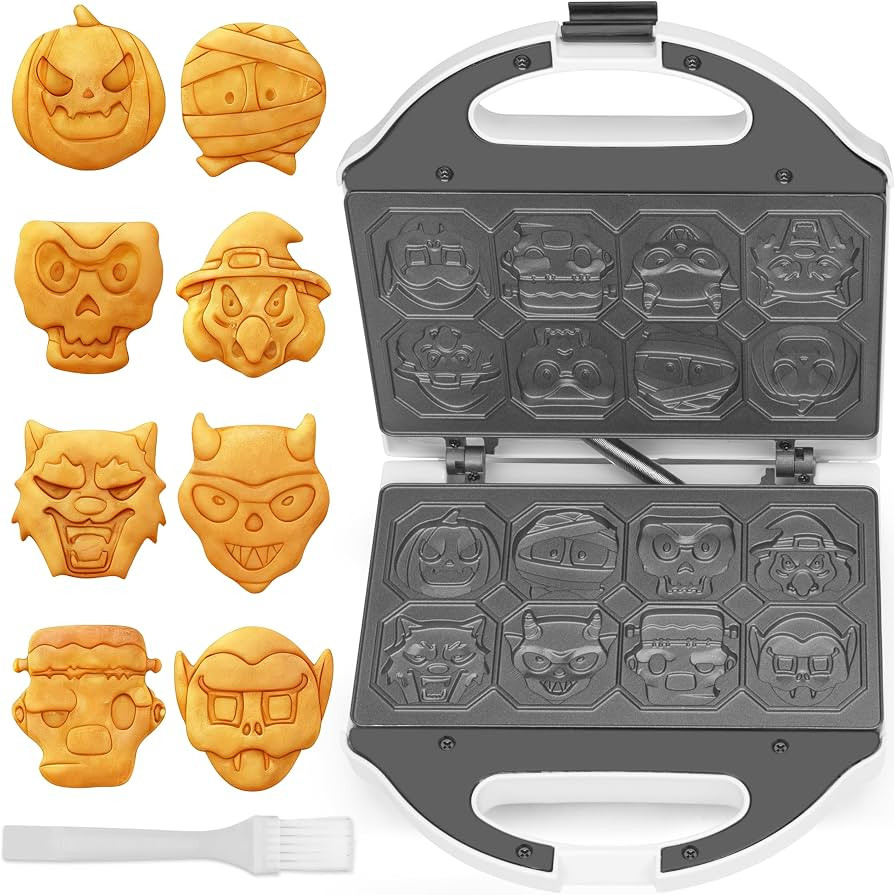 SugarWhisk Charakter-Waffeleisen f\u00fcr Halloween, 8 verschiedene gruselige Designs, elektrisch... | Amazon (DE)