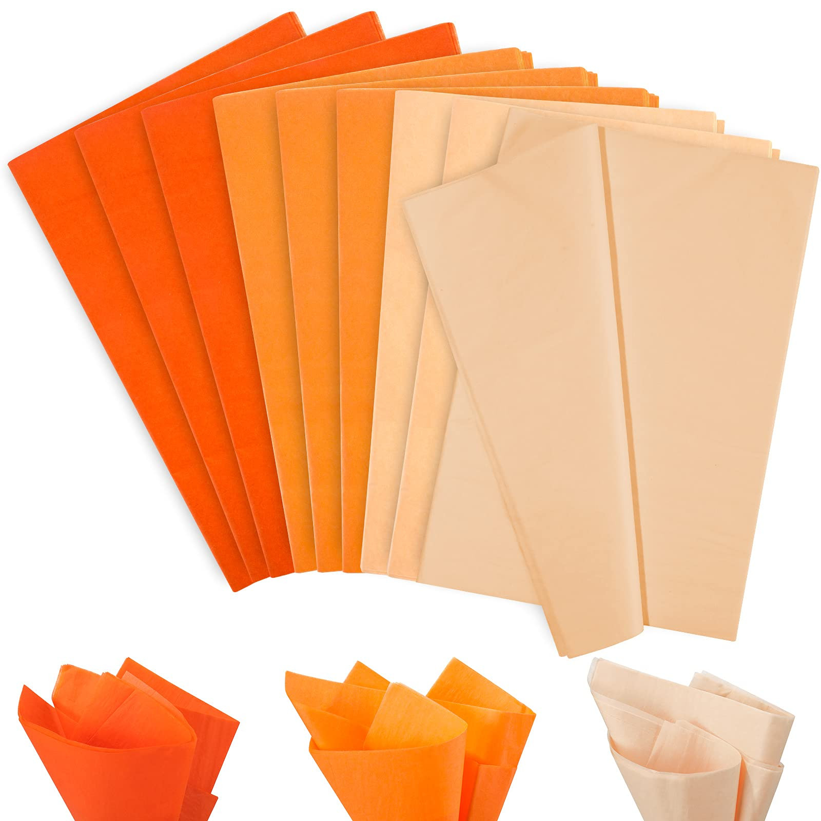 Whaline 120 Sheet Fall Assorted Orange Tissue Paper 15 x 20 Inch Wrapping Decorative Gift Wrap Ti... | Amazon (US)