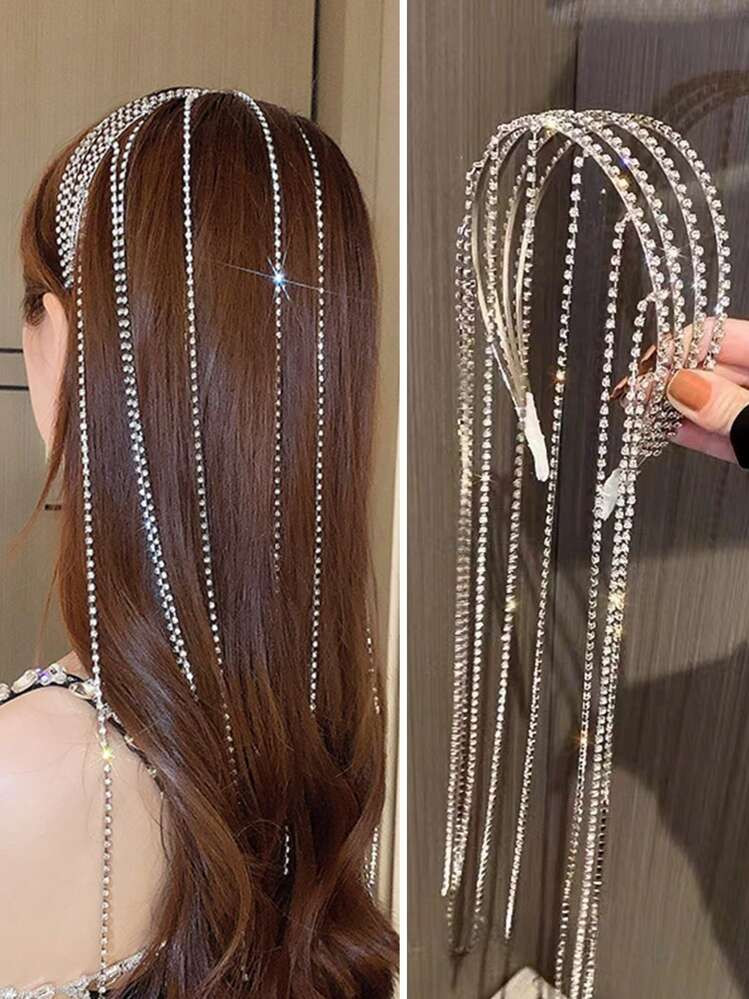 Fashionable Luxurious Multi-Layer Rhinestone Tassel Headband, High-End And Exquisite Hair Accesso... | SHEIN