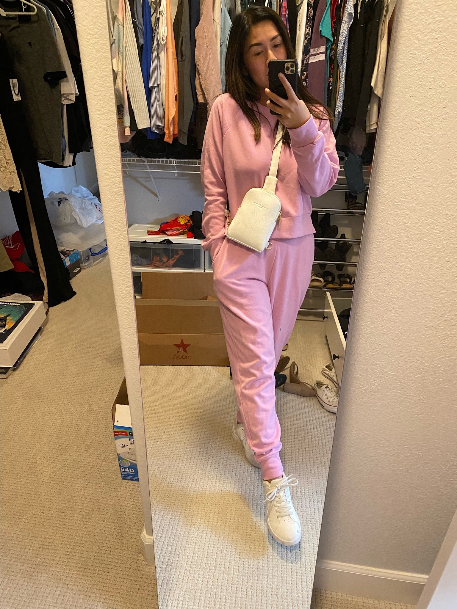 My airport look for another overseas flight. Sweats are from Target and come in a few different colors, crossbody bag is from Amazon, and my favorite ON white sneakers 

#LTKSeasonal #LTKtravel #LTKstyletip