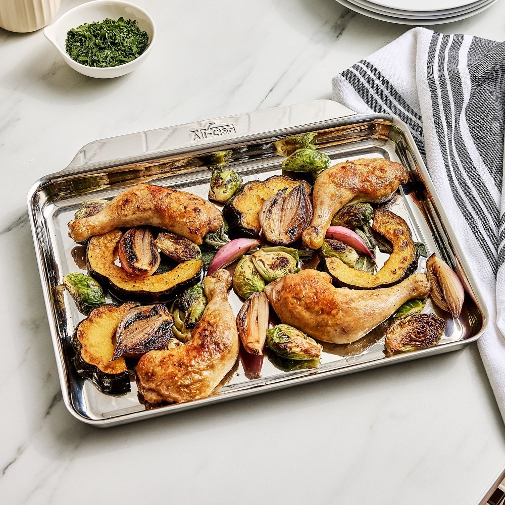 Stainless steel baking sheets, cookie sheet healthy cookware 