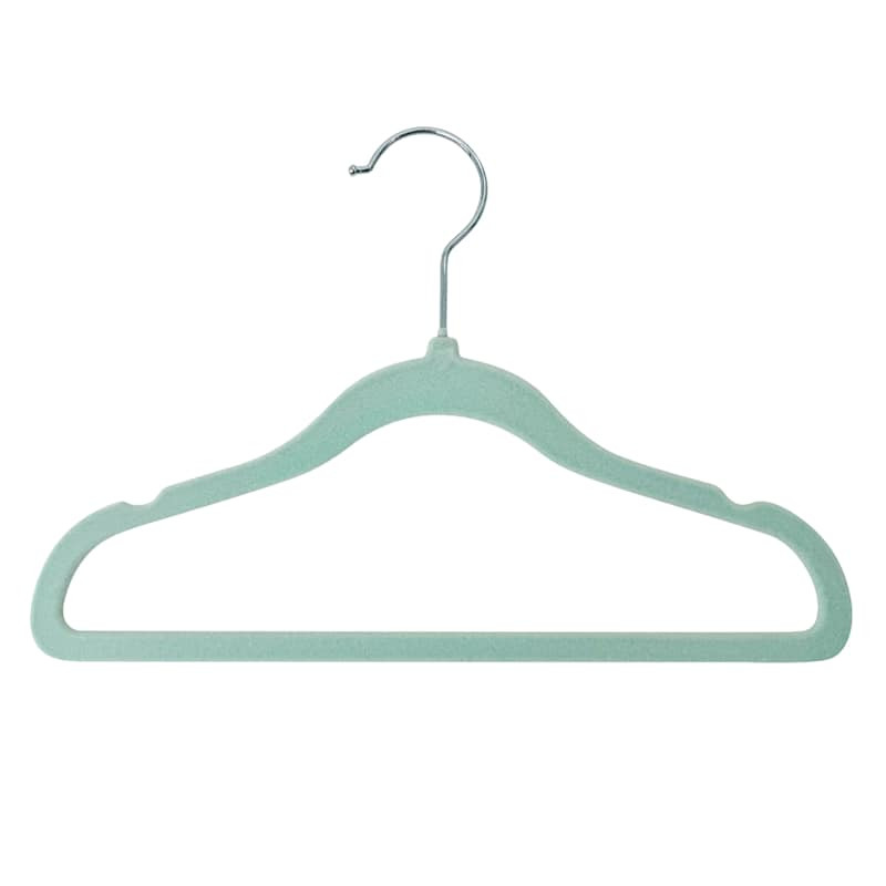 10-Pack Kids Flocked Hangers, Glacier | At Home