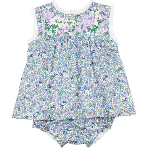 Blue And Lavender Liberty Fiesta Diaper Set | Cecil and Lou
