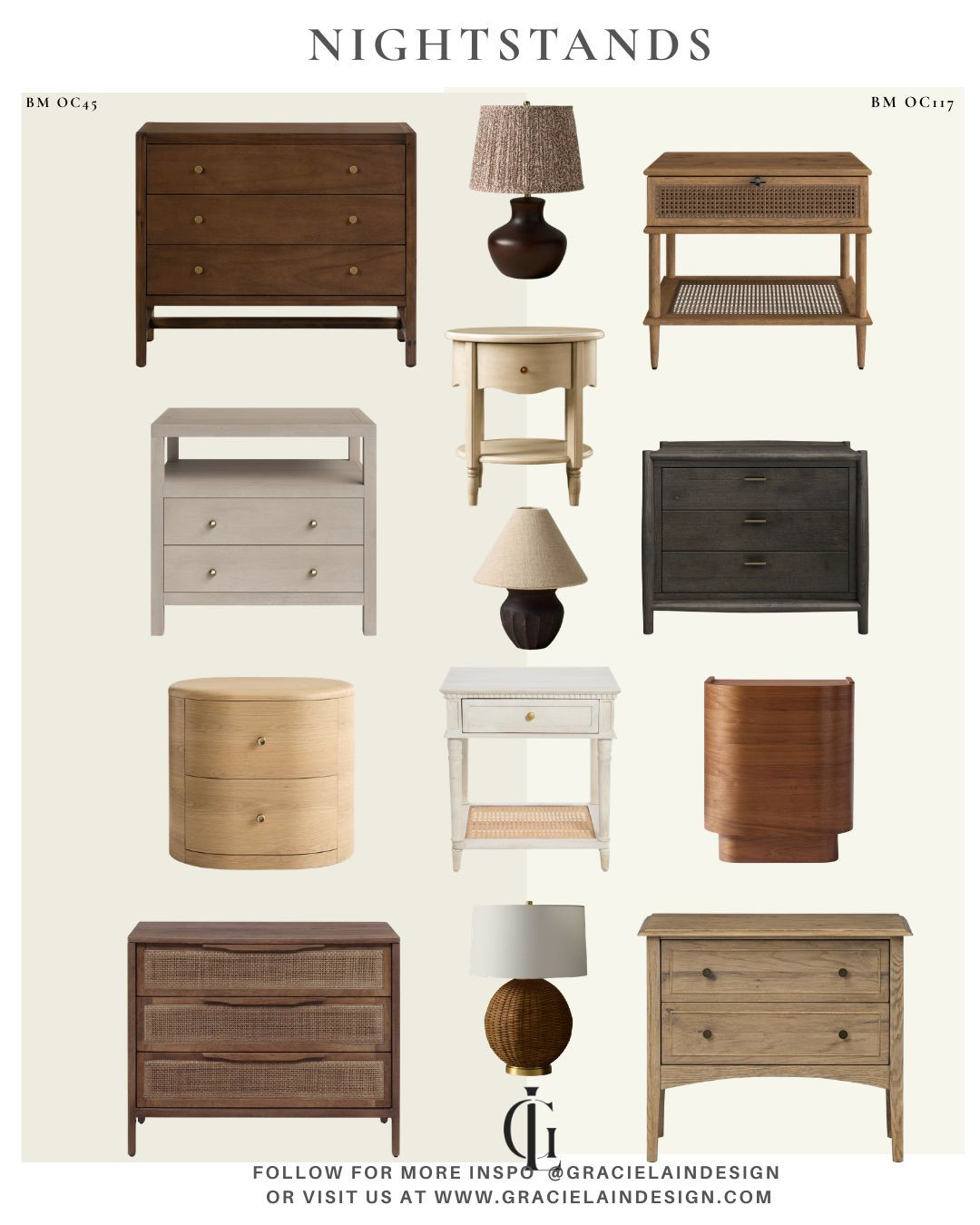 Just a start—but here’s a little nightstand roundup to spark ideas ✨

Modern, traditional, sweet, or strong.
Light or dark. Textured or plain.
Warm tones or cool vibes.

Whatever your style, We’ve got you covered—plus a few new table lamp options to top it all off 💡

See the full story (and more favorites) at gracielaindesign.com 🤍

#NightstandStyle #BedroomDesign #InteriorInspo #ModernInteriors #TraditionalStyle #BedroomDecor #TableLamps #LayeredLighting #HomeStyling #DesignDetails #GracielainDesign 

 #LTKHome #LTKSaleAlert