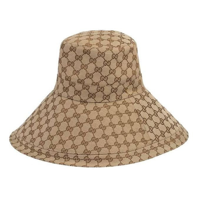 Gucci GG Canvas Wide Brim Hat 'Beige/Ebony' | KICKS CREW
