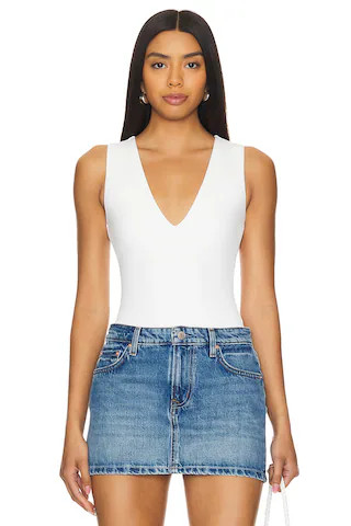 Good American Scuba Deep V Body in White001 from Revolve.com | Revolve Clothing (Global)