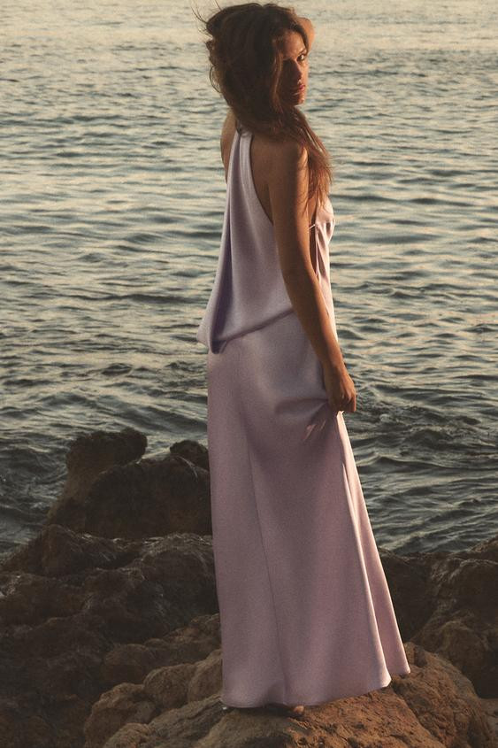 SATIN HALTERNECK DRESS | Zara UK