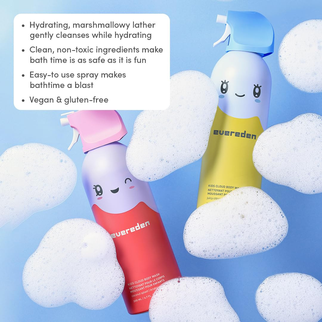 Evereden Kids Foam Soap, Cloud Body Wash (6.7 fl. oz., Coconut Splash): Spray, Shape & Splash: Th... | Amazon (US)