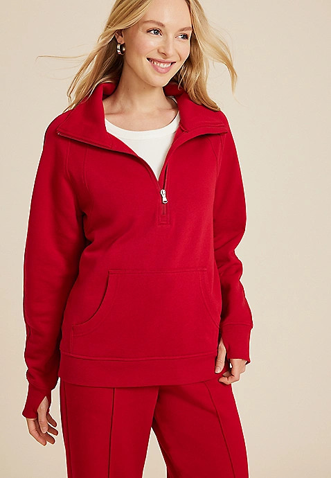 Quarter Zip Fleece Sweatshirt | Maurices