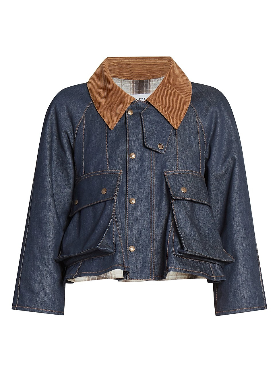 Women's Trapeze Denim Crop Jacket - Raw Denim - Size 8 | Saks Fifth Avenue