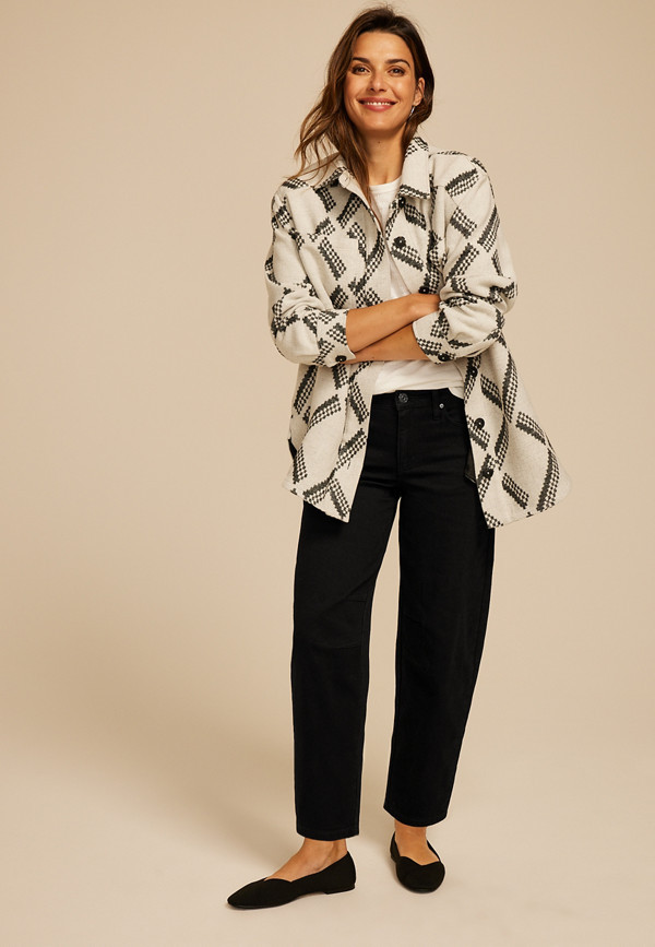 Black High Rise Barrel Jean | Maurices