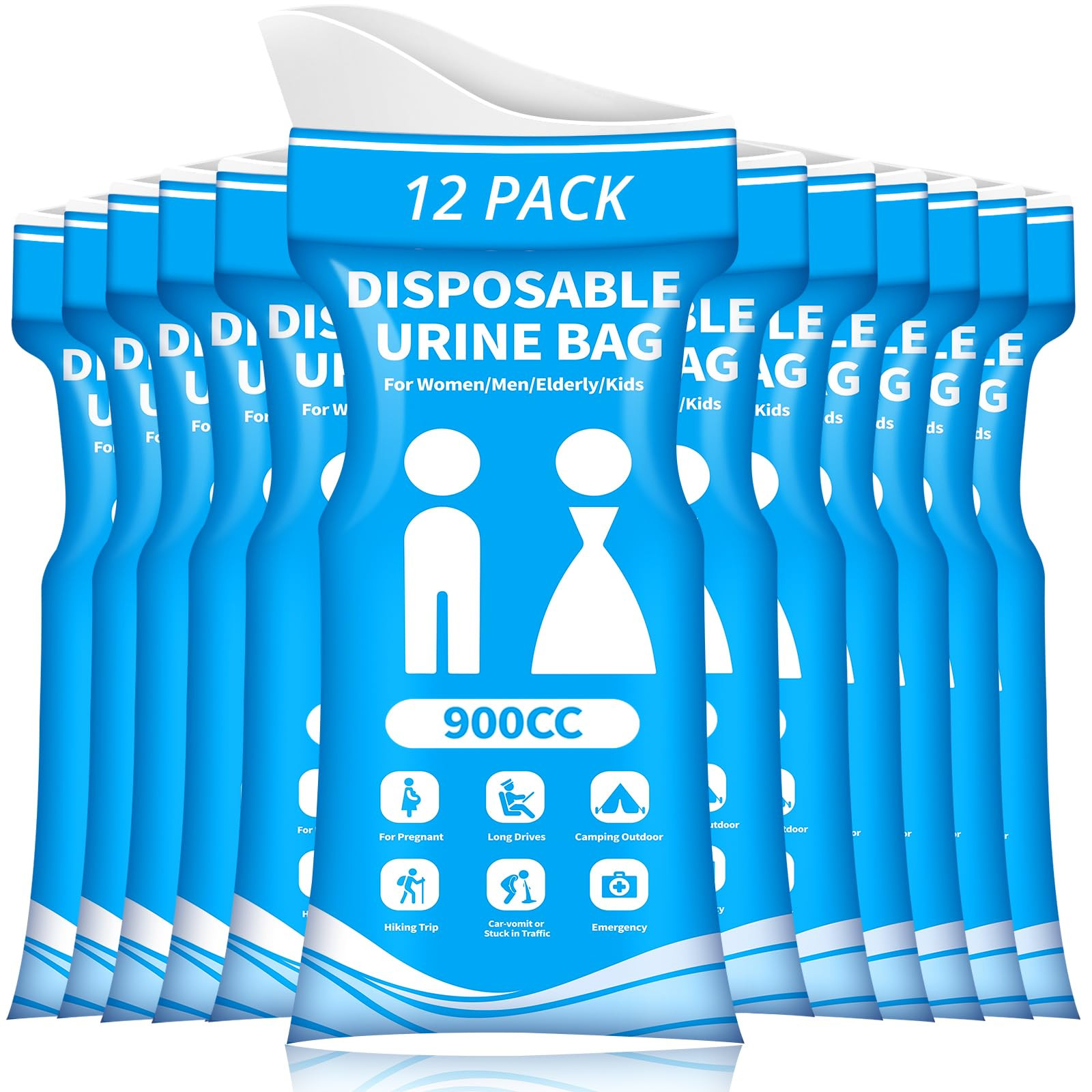 Disposable Urine Bag for Travel - 900ML Portable Pee Bags for Women Men 8/12/20/24/28 PCS Emergen... | Amazon (US)