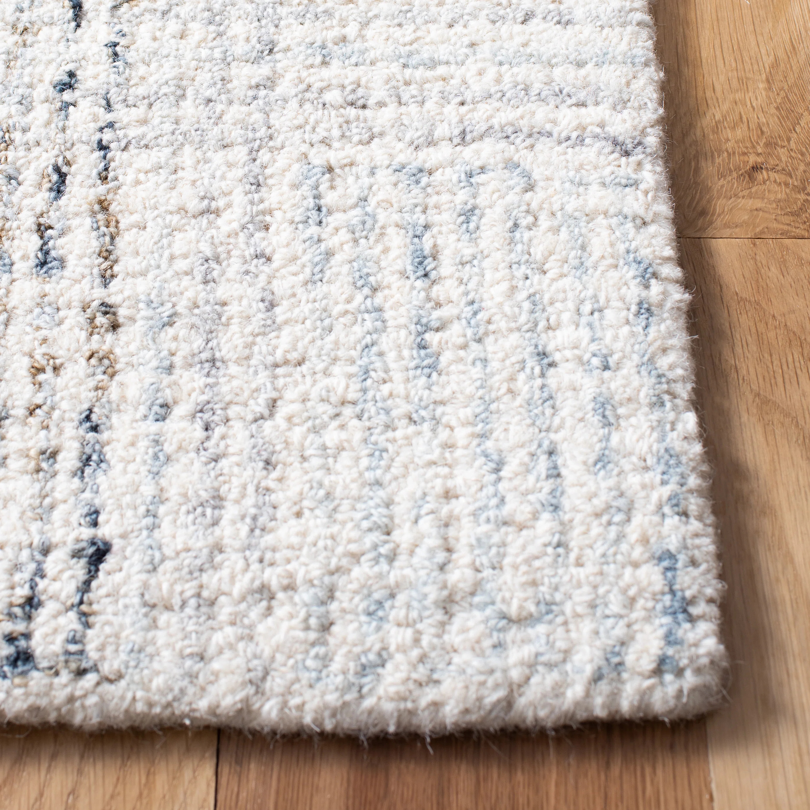 Dovecove Corinna Plaid Handmade Tufted Cotton/Wool Ivory/Gray Area Rug & Reviews | Wayfair | Wayfair North America