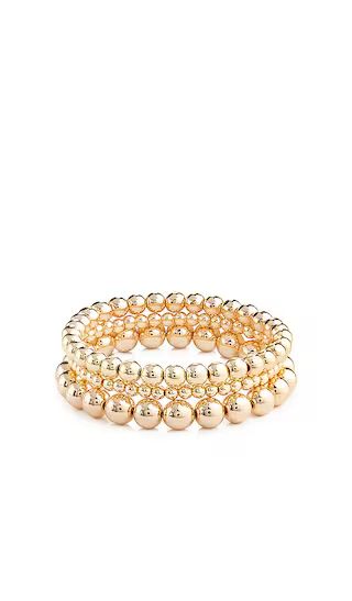 SHASHI Paloma Bracelet Set in Metallic Gold. | Revolve Clothing (Global)