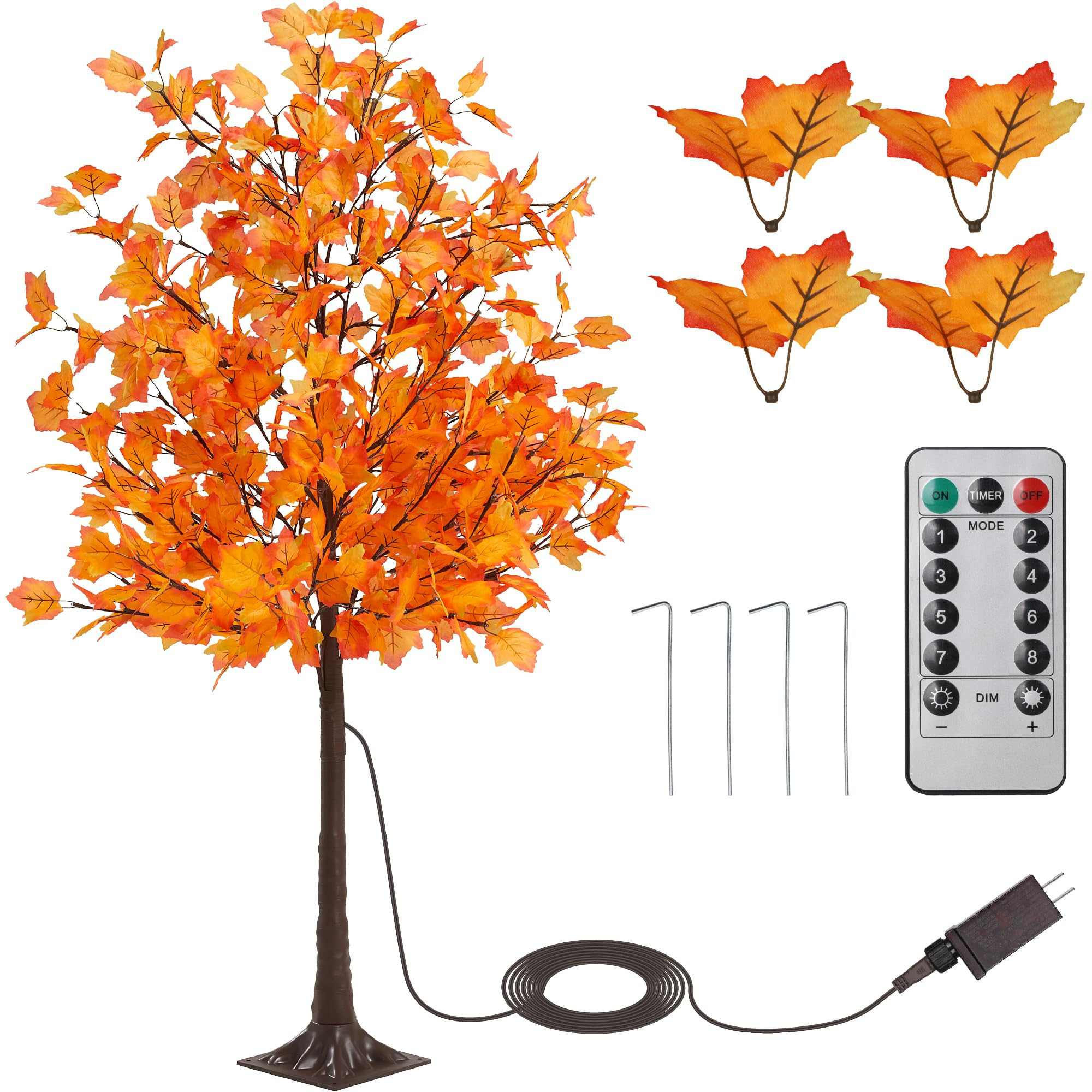 KOL 6FT Artificial Lighted Maple Tree with 288 Warm White Fairy LED Lights, Indoor Outdoor Home P... | Amazon (US)