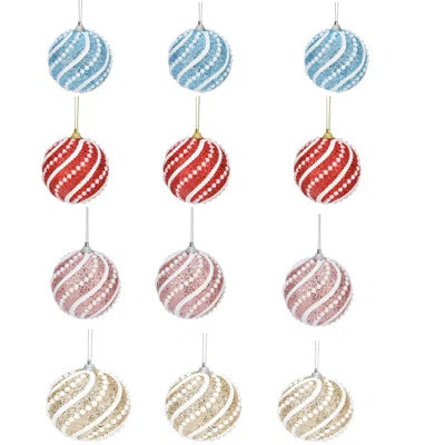 12pcs 8CM Christmas Ball Pearl Foam Ball Christmas Tree Pendant Decoration Color Ball Dipped Powder Ball Hanging Ball | Wayfair North America