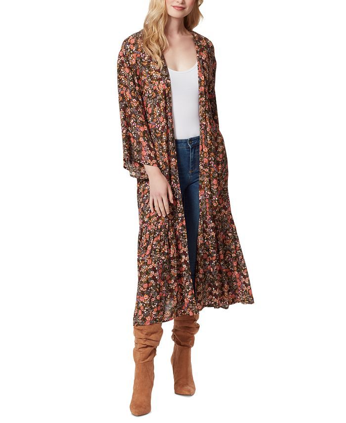 Jessica Simpson Leilani Floral-Print Tiered Kimono Top & Reviews - Tops - Women - Macy's | Macys (US)