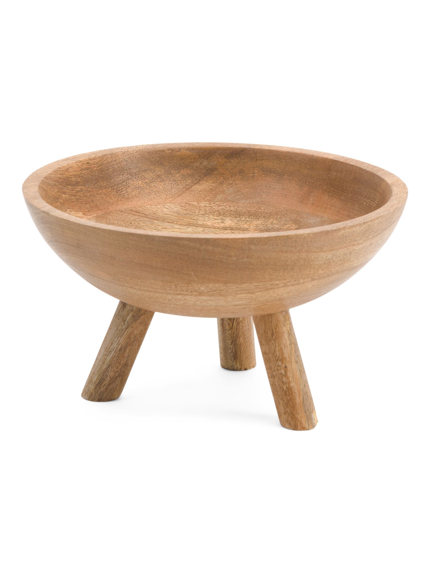 10in Wooden Bowl With Legs | TJ Maxx