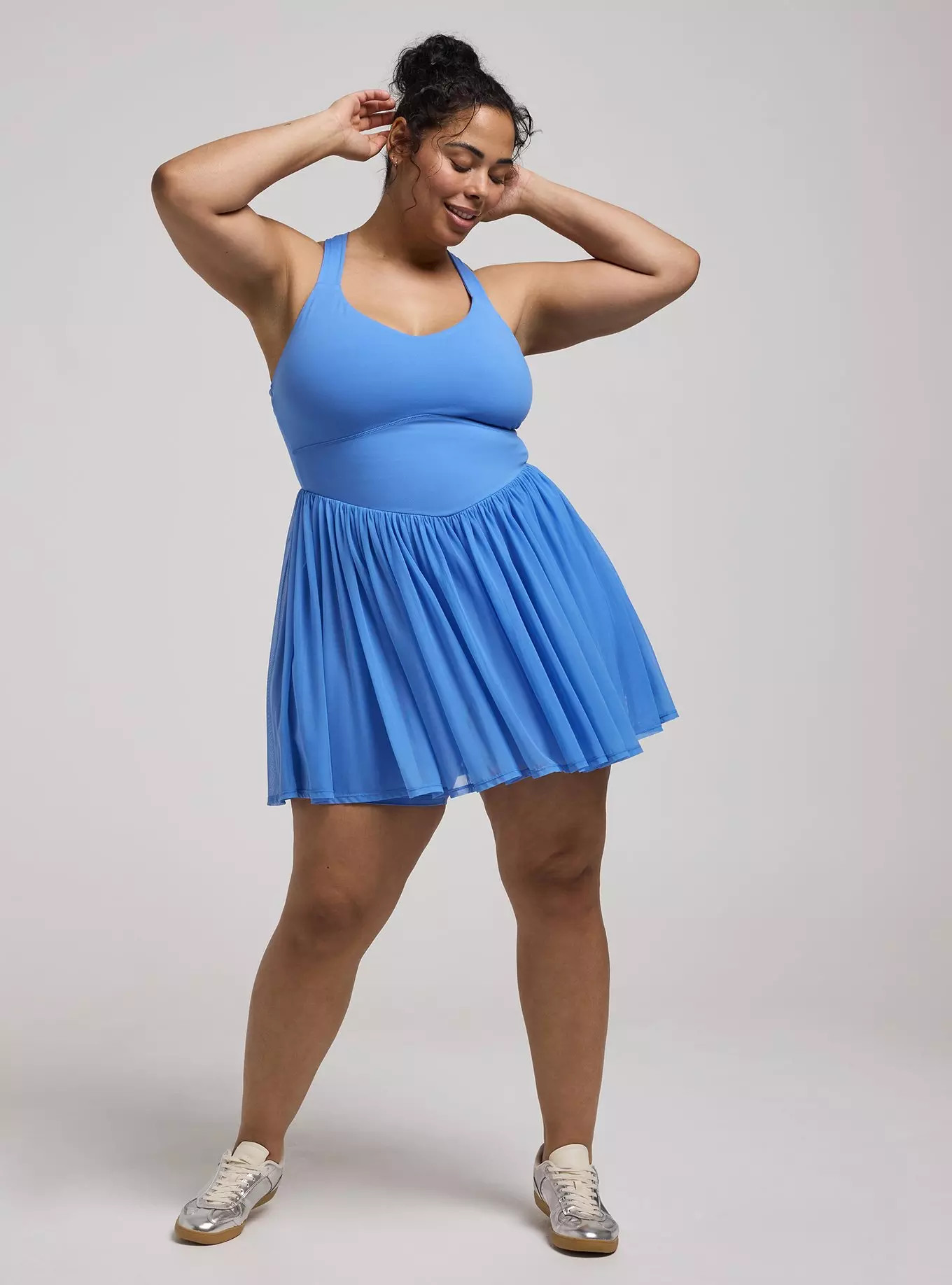TRU Performance Core Mesh Ruffle 2fer Active Dress | Torrid (US & Canada)