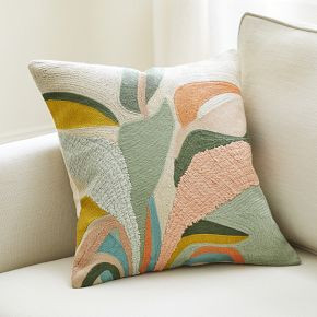 Botanical Crewel Pillow Cover | West Elm (US)