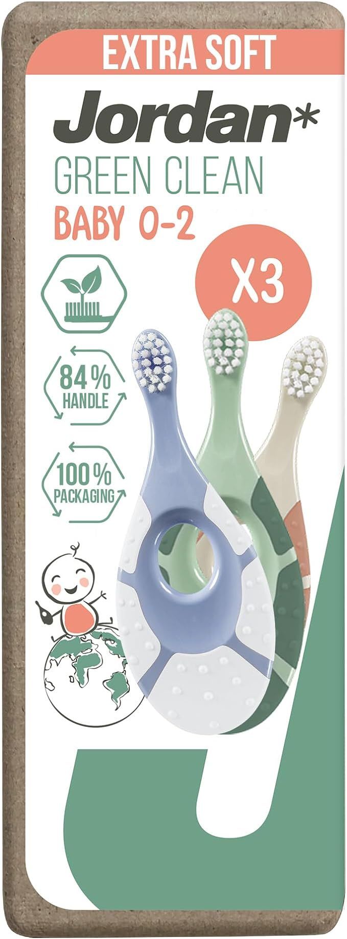 Jordan* ® | Step 1 Green Clean Toddler Toothbrush | Sustainable Baby Toothbrush 0-2 Years | Bio ... | Amazon (US)
