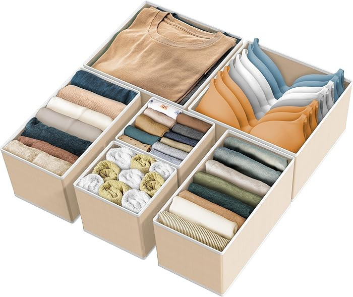 Simple Houseware Underwear Drawer Organizer for Lingerie/Undergarment/Bra/Panty/Sock/Onesie, Set ... | Amazon (US)
