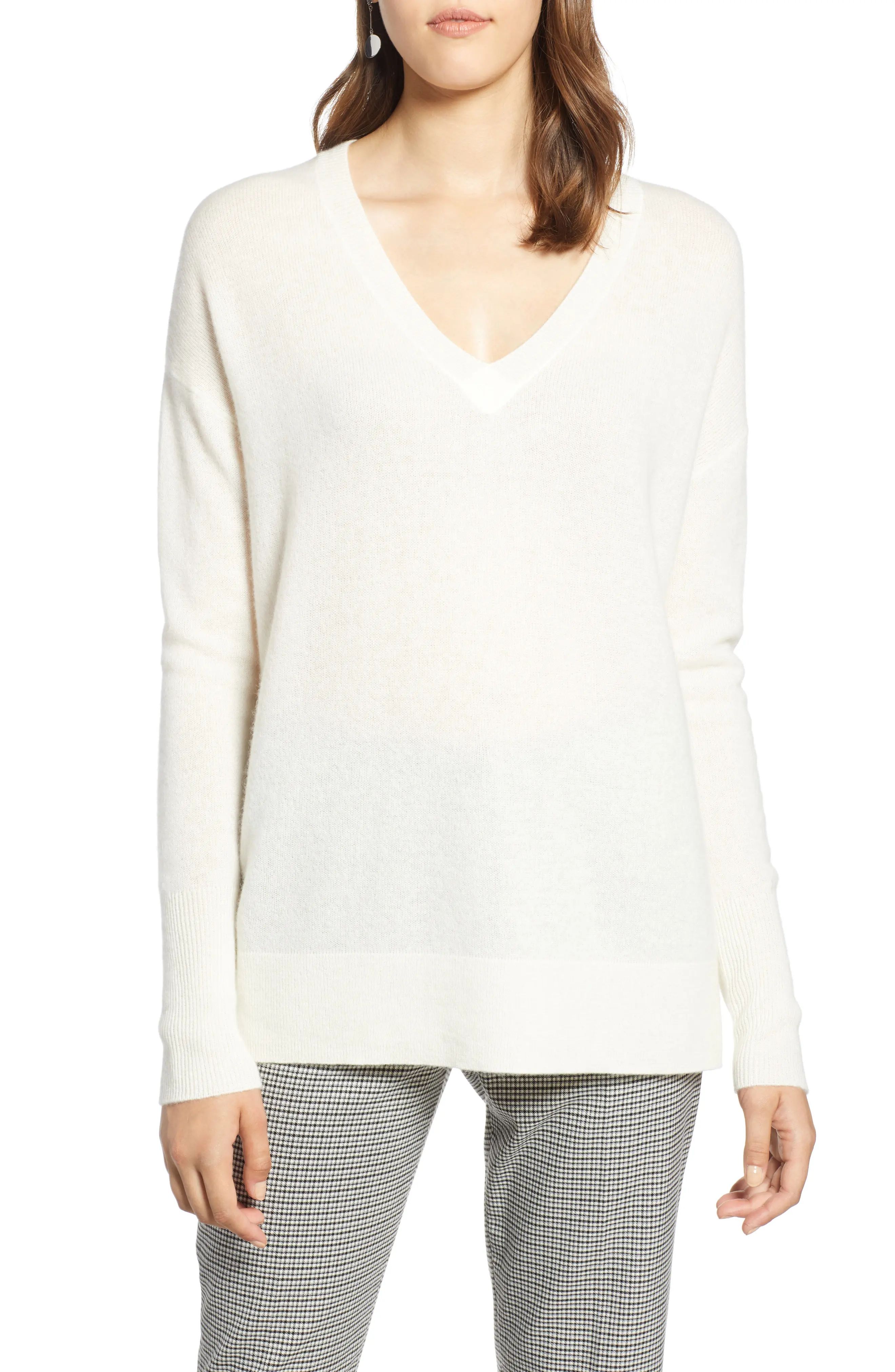 Relaxed V-Neck Cashmere Sweater | Nordstrom