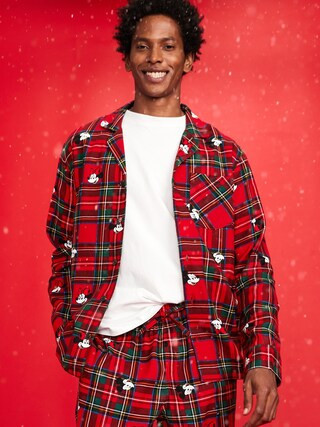 Old Navy x Disney Mickey Mouse & Friends Printed Flannel Pajama Set for Men | Old Navy (US)
