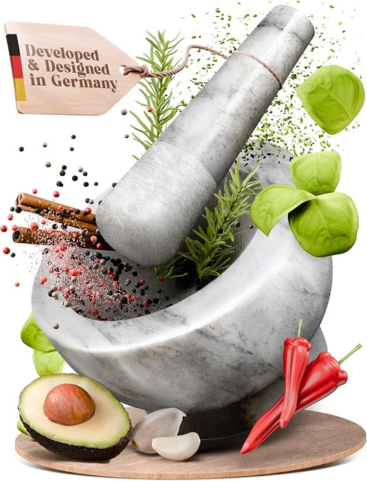 ChefSofi Marble 2 Cup-Capacity Mortar and Pestle Set | Amazon (US)