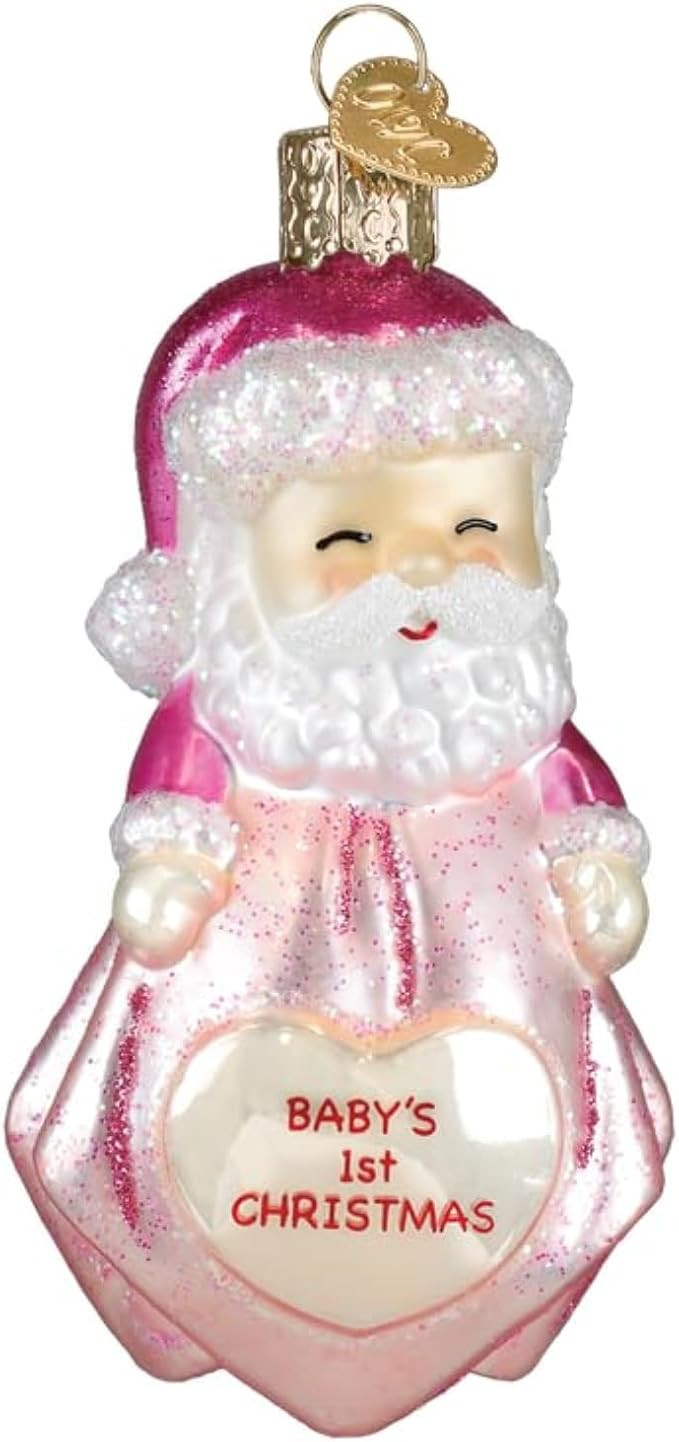 Old World Christmas Baby Girl's 1st Santa Lovey Glass Blown Ornament for Christmas Tree, Handcraf... | Amazon (US)