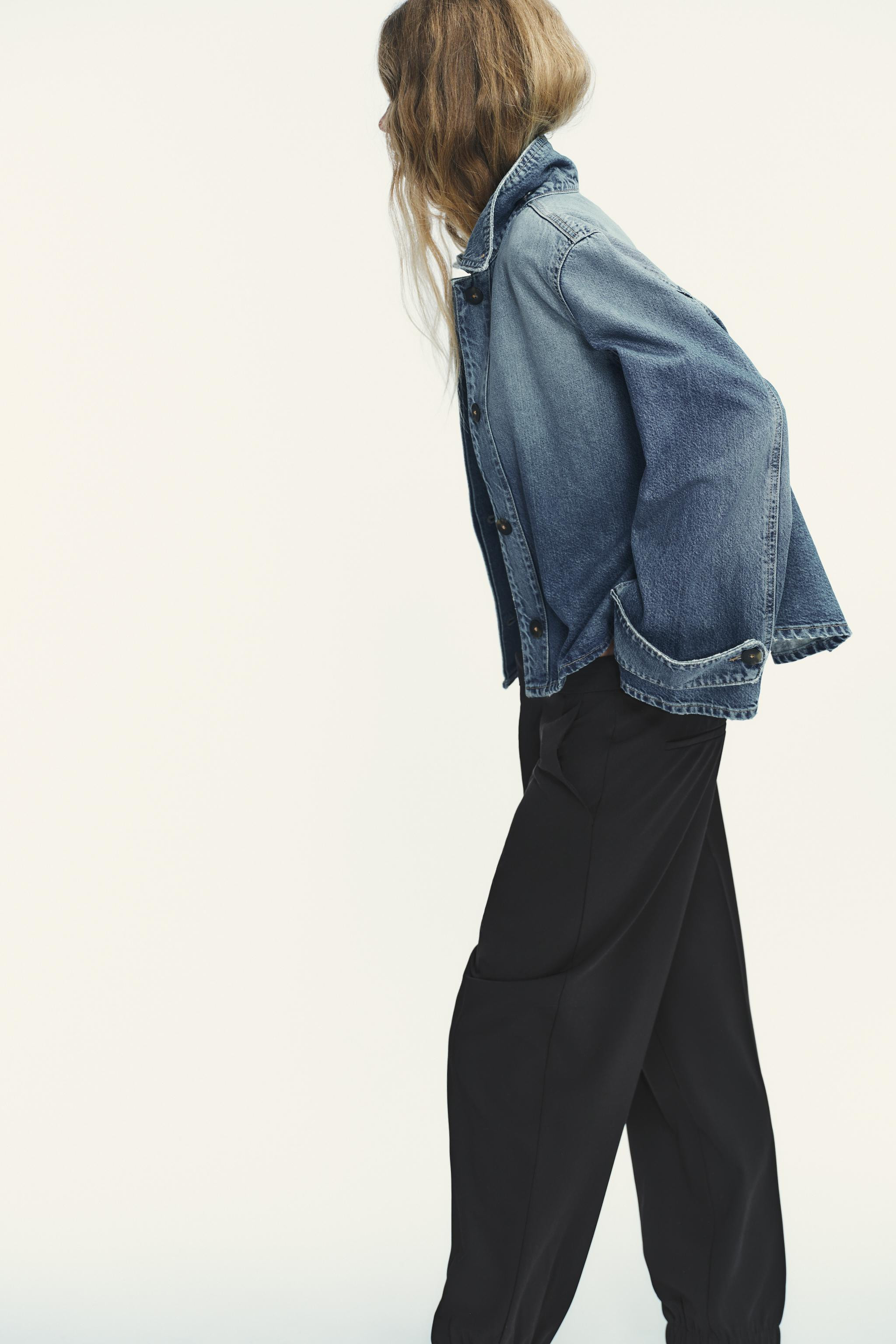 TRF HIGH COLLAR DENIM JACKET | Zara US