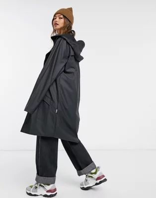 Rains long waterproof jacket in black | ASOS (Global)