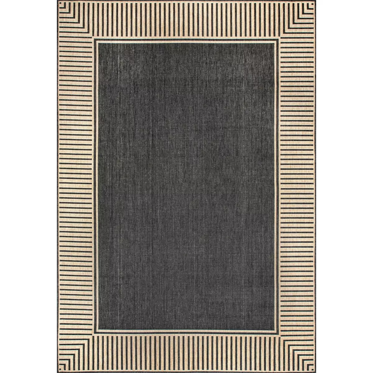 Nuloom Asha Simple Striped Indoor/Outdoor Area Rug, 3' 6" x 5', Dark Grey | Target