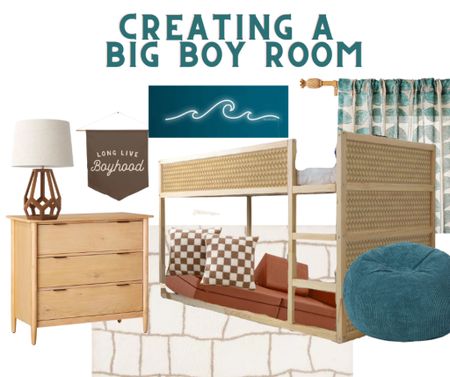 Going from a nursery to a big boy room. Keeping the surf/beach vibes of course! And it’s all budget friendly. #kurabed 

#LTKkids #LTKhome #LTKbaby