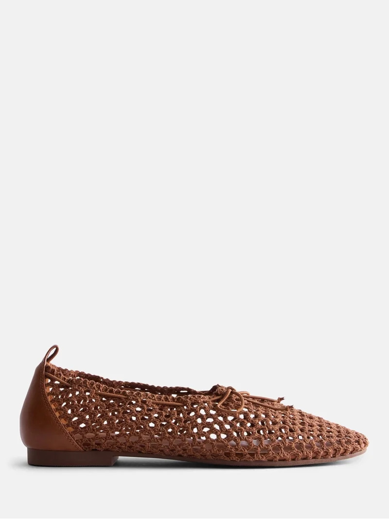 Scenario Women's Knit Bow Ballet Flats | Walmart (US)