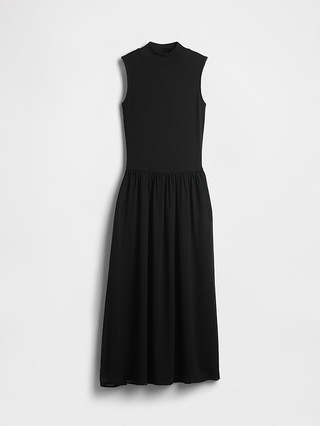 Modern Mockneck Mixed Media Maxi Dress | Gap (CA)