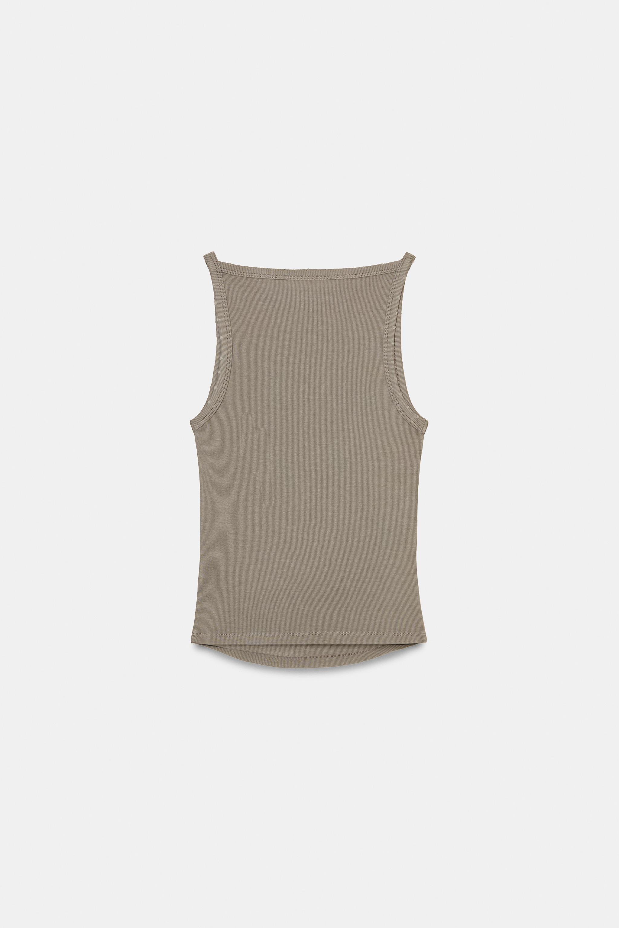 WASHED EFFECT RIB HALTER TOP | Zara US
