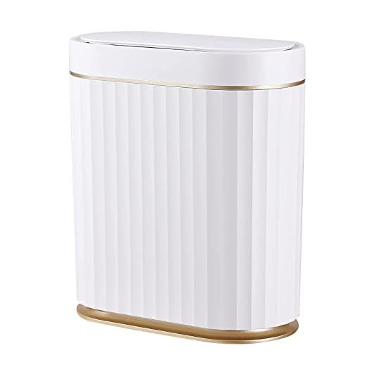 ELPHECO Bathroom Trash Can with Lid Automatic Garbage Can, 2 Gallon Slim Smart Small Plastic 10 L... | Amazon (US)