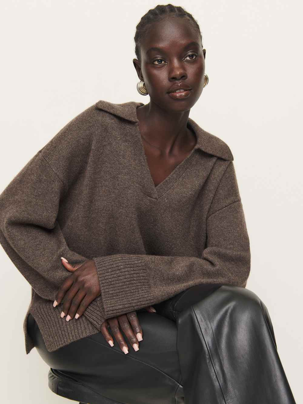 Sawyer Oversized Cashmere Polo | Reformation (Global)