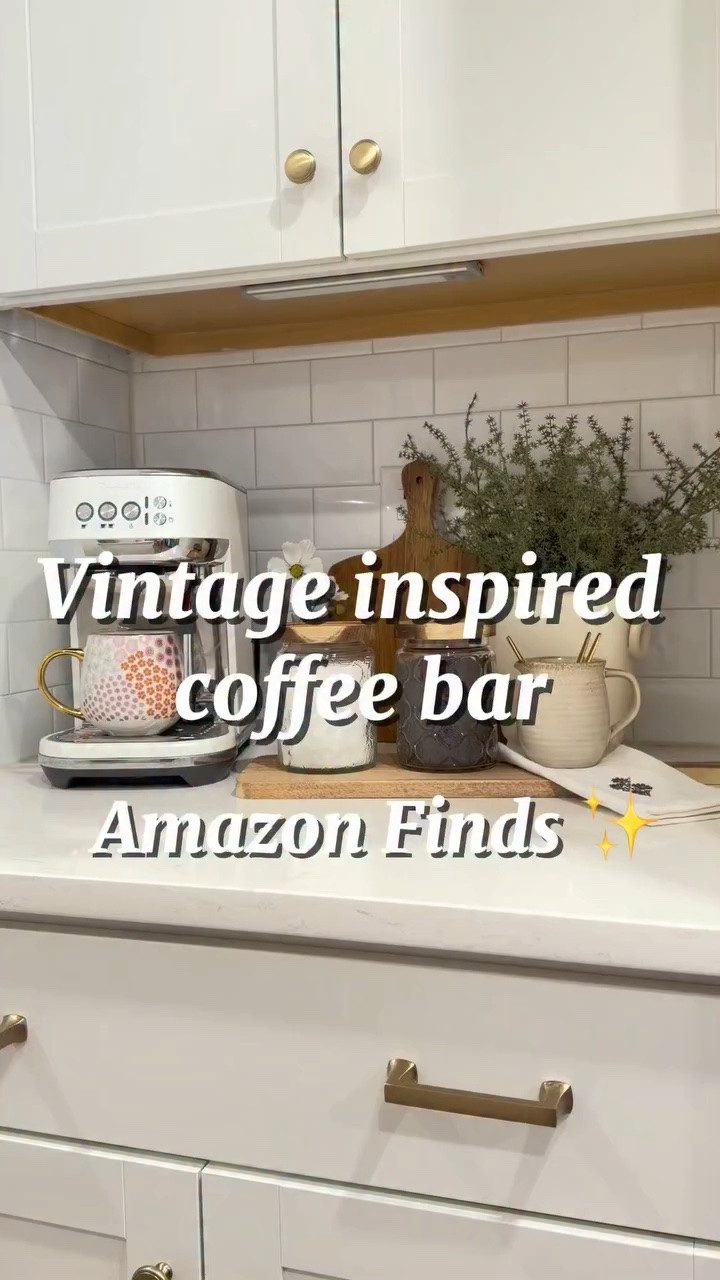 Vintage inspired coffee jars from Amazon ☕️🤎 The easiest way to make your coffee station feel cozy and elevated without spending a fortune.  

Everything is linked in my LTK 🤍  
Follow @paisleyathome for more affordable home finds and cozy inspiration.
