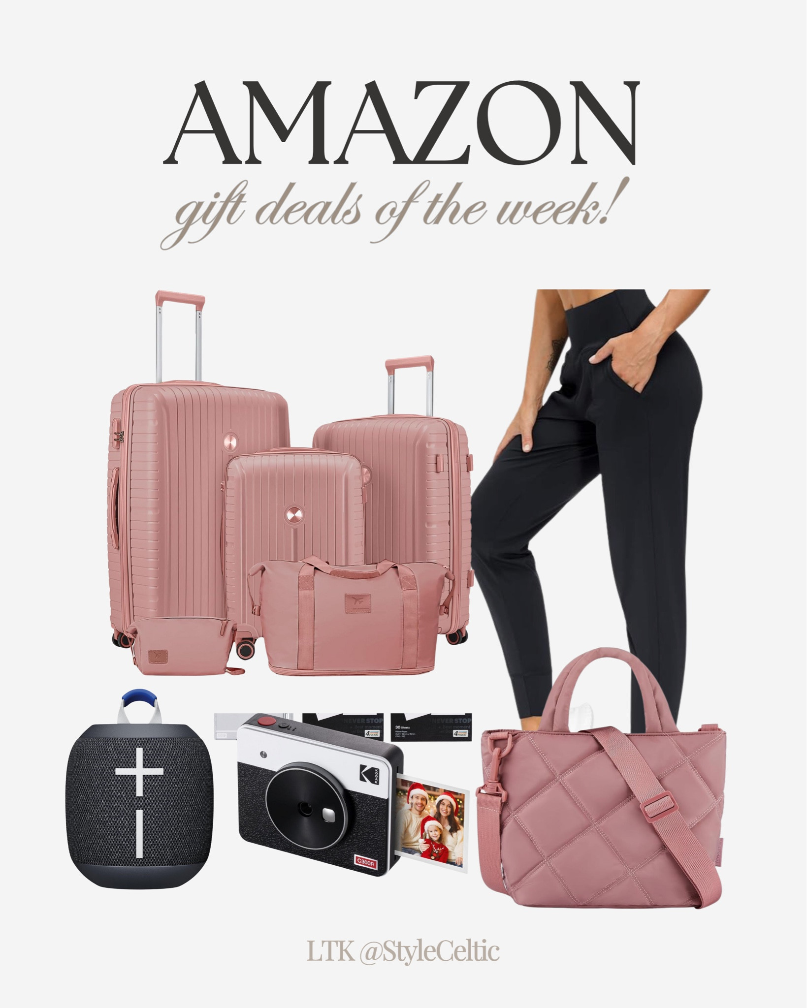 Amazon Gift Deals ✨
.
.
Amazon favorites, Amazon travel, pink luggage set, travel sets, carry on bags, airport style, travel style, lululemon joggers dupes, lululemon dupe, bag smart bags, tote bags, pink bags, ultimate ears travel speaker, portable speaker, Polaroid camera, instax, fujifilm, travel necessities, travel essentials, Amazon deals, Amazon sale

#LTKTravel #LTKFindsUnder100 #LTKStyleTip