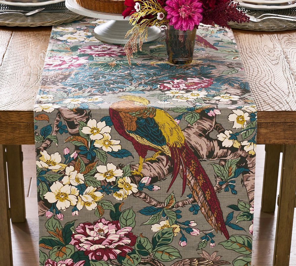 Pheasant Floral Bird Table Runner | Pottery Barn (US)