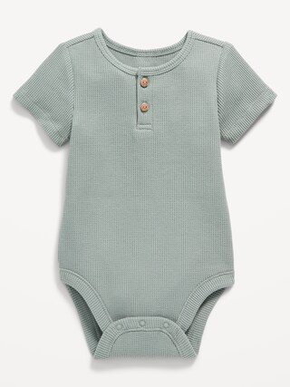 Unisex Thermal-Knit Henley Bodysuit for Baby | Old Navy (CA)