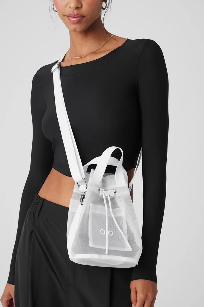 Sheer Cross Body Bucket Bag - White | Alo Yoga