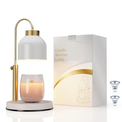 Candle Warmer Lamp, With 2 Bulbs,Timer & Dimmer,3 Wick Candles,Height Adjustable Electric Top Candle Melter,White,110-120V | Wayfair North America