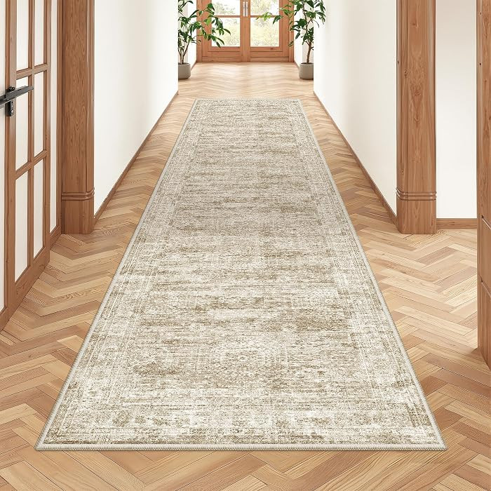 2x8 Runner Rug Non Slip,Washable Hallway Runner Rug,Brown | Amazon (US)