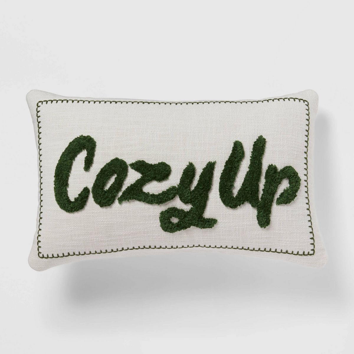12"x20" Traditional Cozy Up Oblong Deco Pillow Ivory/Green - Threshold™ | Target