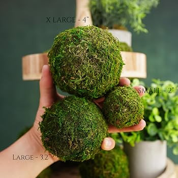 Decorative Moss Balls Set - Fake Moss Balls for Bowl Fillers, Centerpiece Decor, Home Decor, Vase... | Amazon (US)
