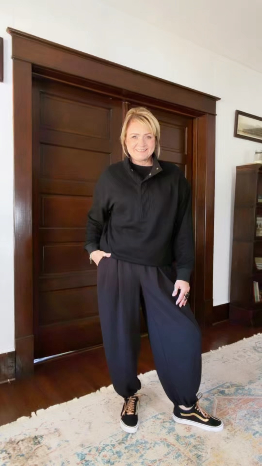 Cold enough today to finally wear a sweatshirt!!!   Yay!!!!
Wearing my true size in this.  You can size down.

#LTKOver40