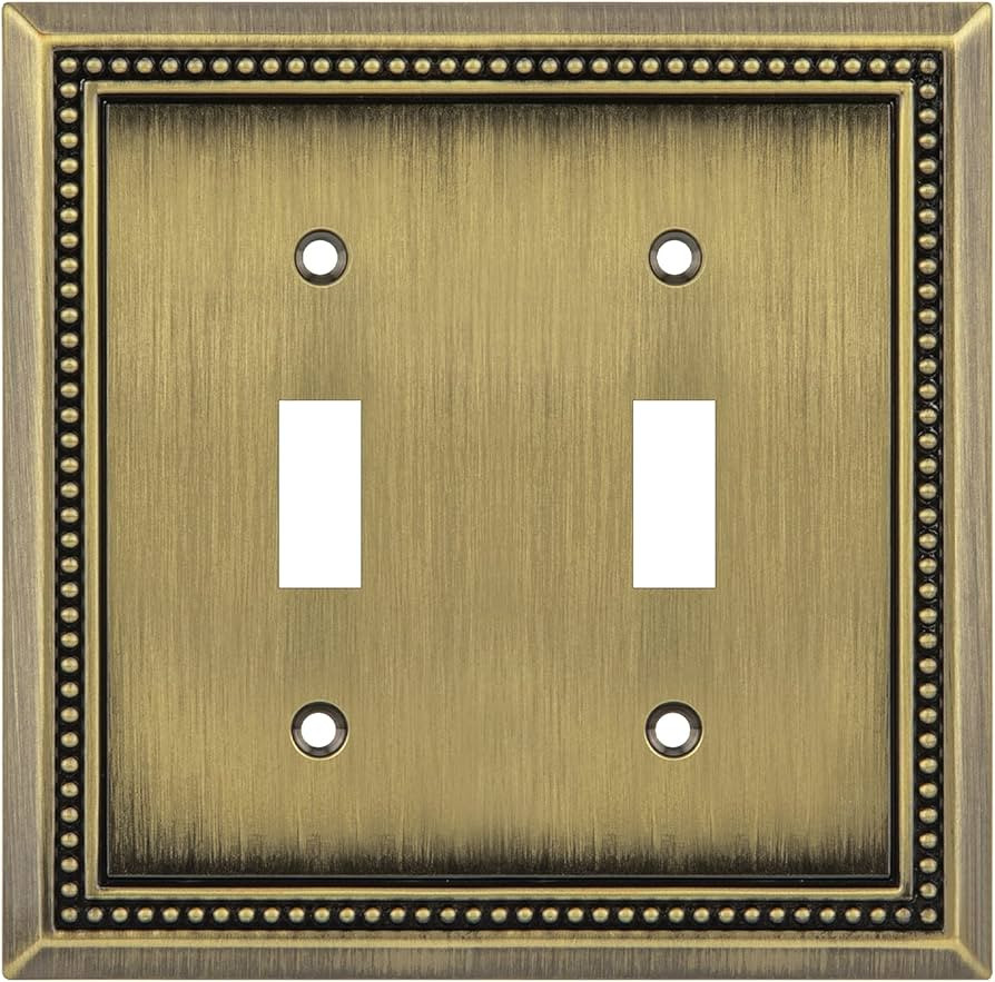 Henne Bery Sunken Pearls Decorative Wall Plate Switch Plate Outlet Cover (Double Toggle, Antique ... | Amazon (US)